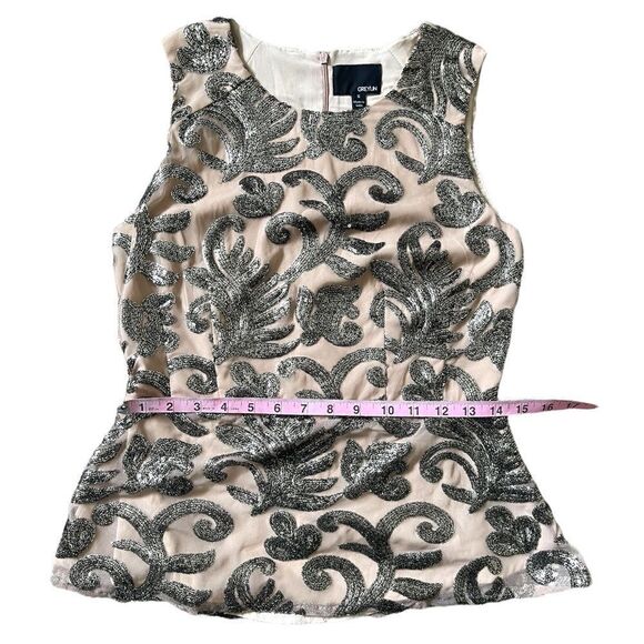 Anthropologie Greylin Embellished Sequin Peplum Top - Picture 10 of 16